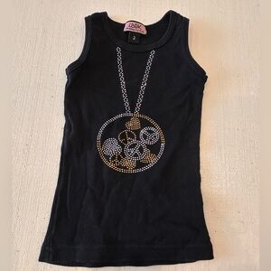 Designer from DENNY’s-Black Tank Top with Gold and Silver Accents